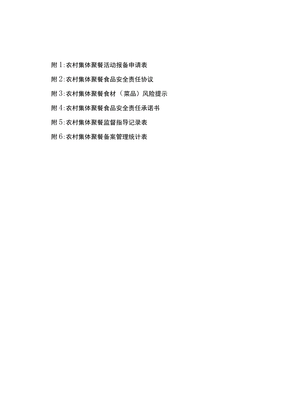 农村集体聚餐活动报备申请表、食品安全责任协议、风险提示、责任承诺书、现场检查指导记录表、统计表.docx_第1页