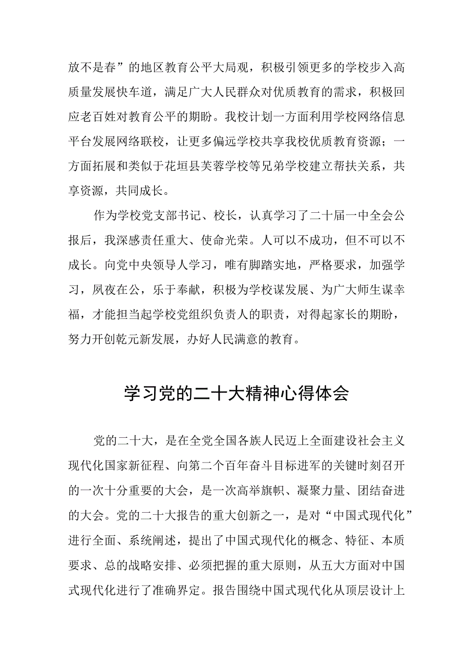 小学校长深入学习党的二十大精神心得体会十九篇.docx_第3页