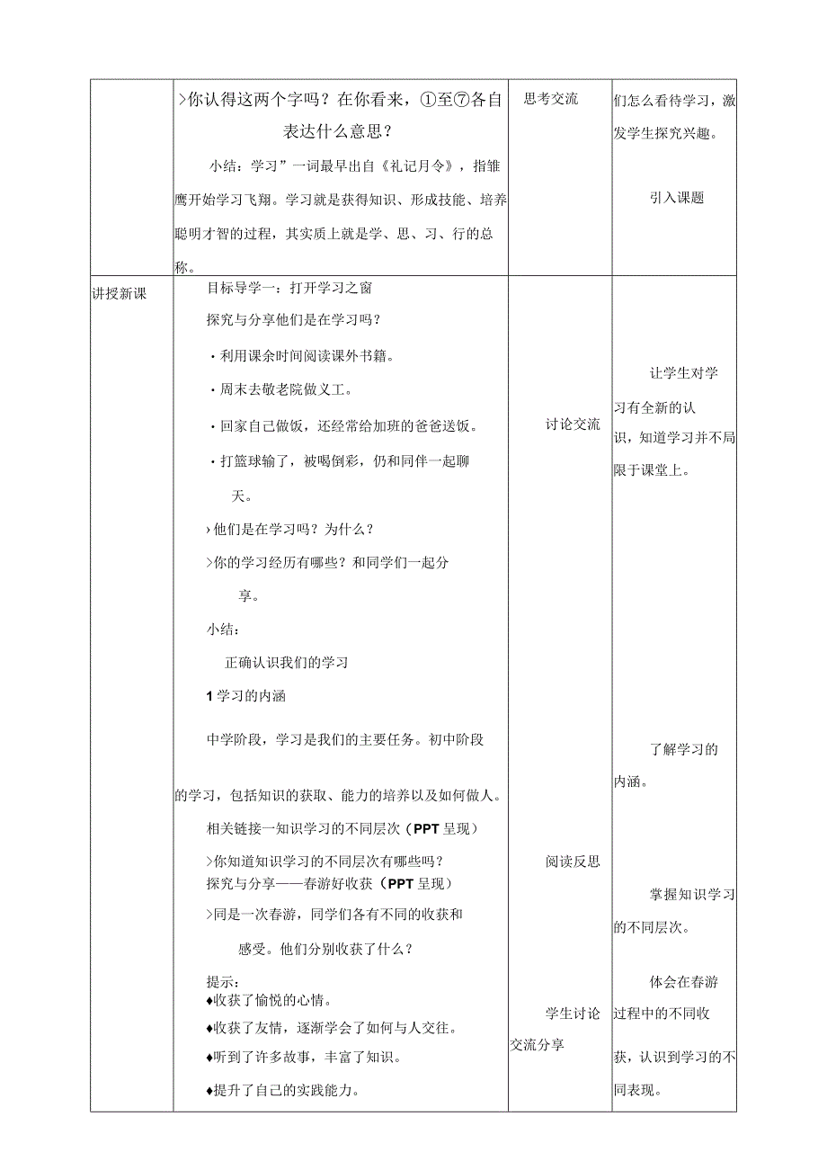 学习伴成长+教案 部编版道德与法治七年级上册.docx_第2页