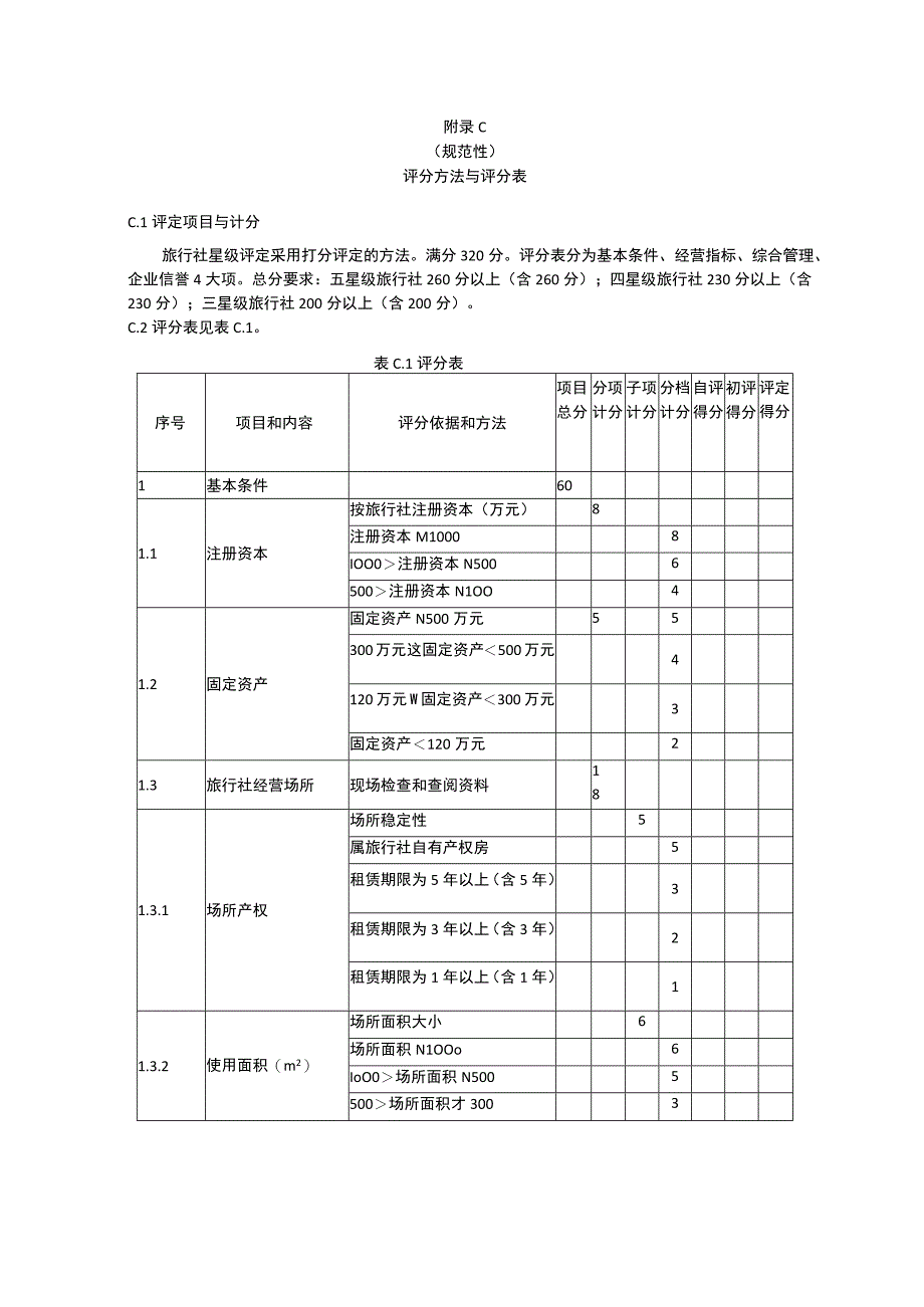 旅行社星级评定申请表、基本条件审核表、评分方法与评分表.docx_第3页