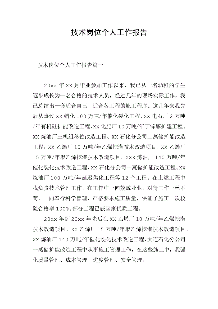 技术岗位个人工作报告.docx_第1页