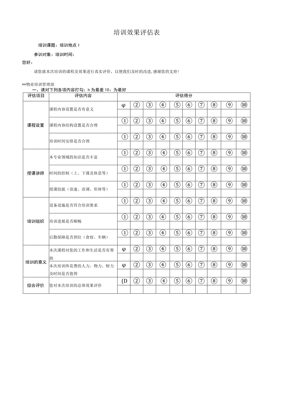 培训效果评估表.docx_第1页