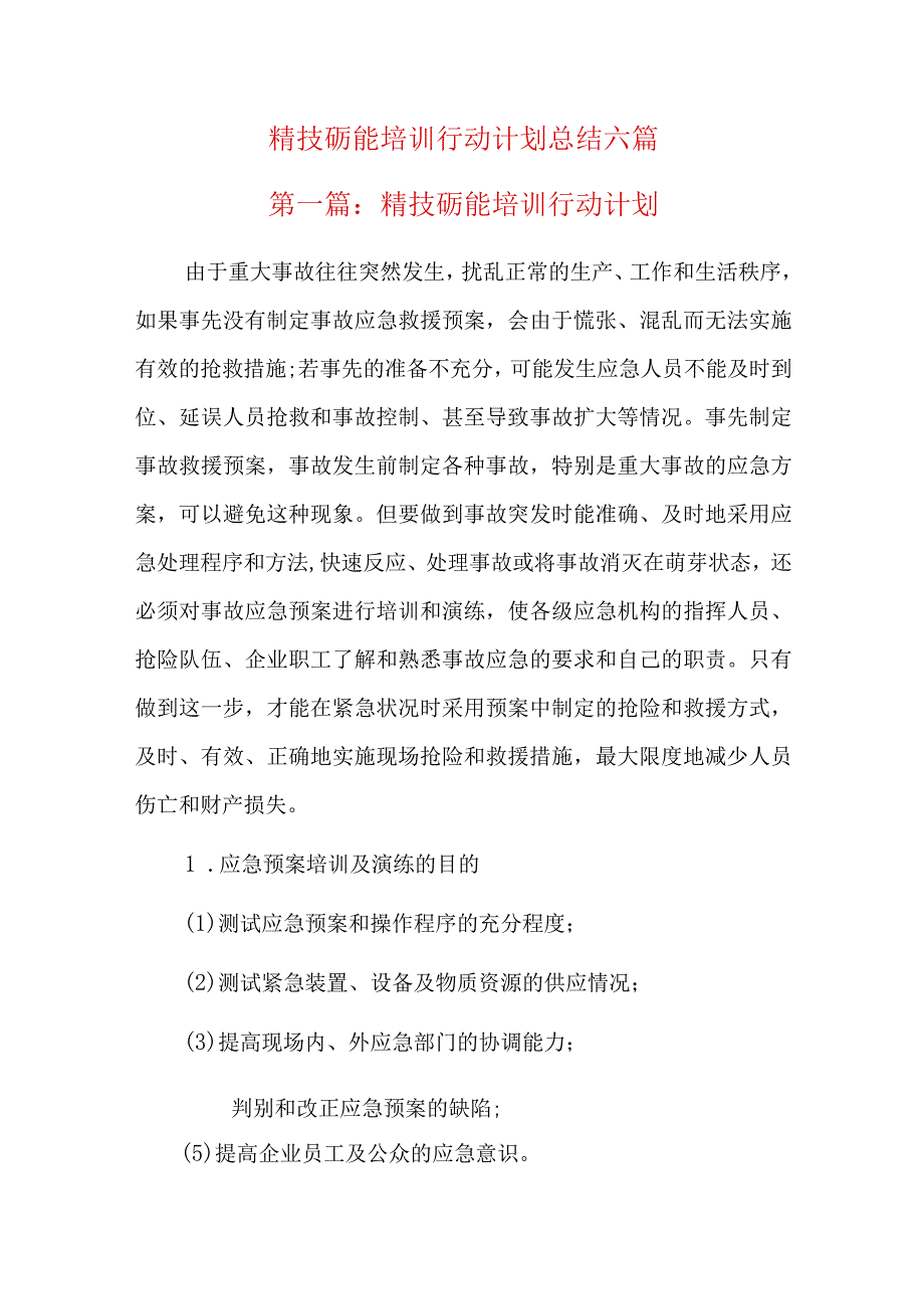 精技砺能培训行动计划总结六篇.docx_第1页