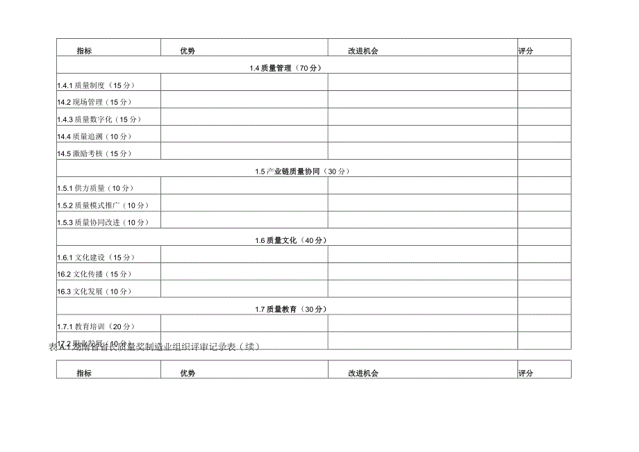 湖南省省长质量奖制造业组织评审记录表、成熟度列表.docx_第2页