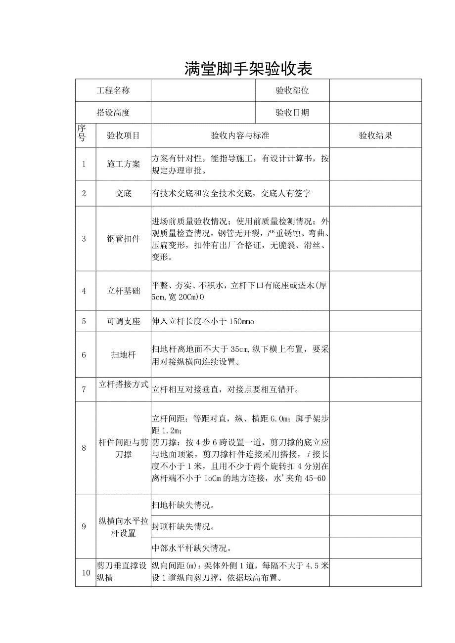 满堂脚手架验收表.docx_第1页