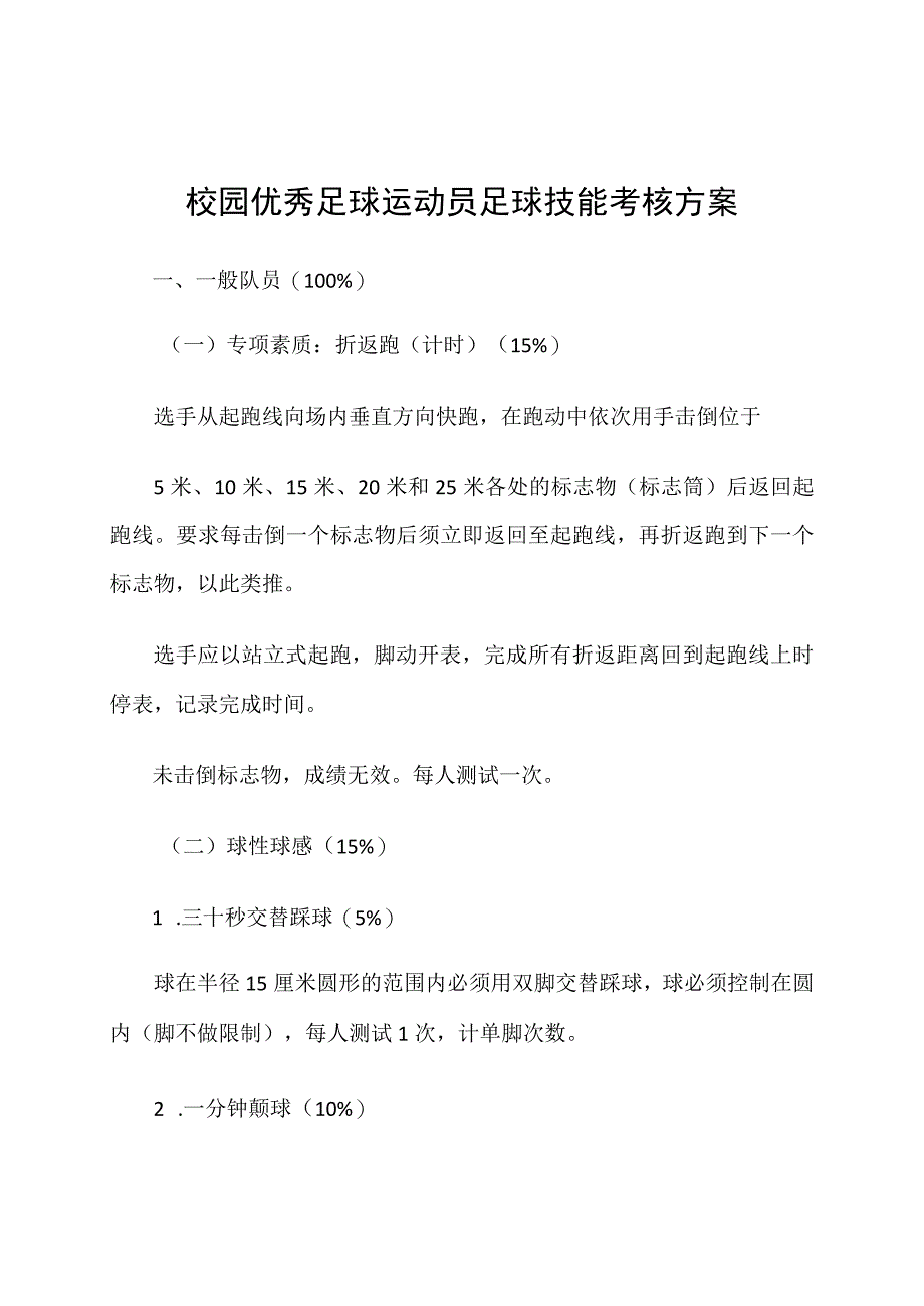 校园优秀足球运动员足球技能考核方案.docx_第1页