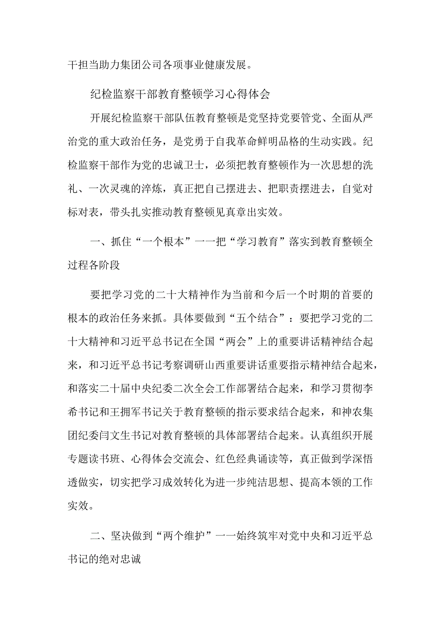 纪检监察干部教育整顿学习心得体会五篇范文.docx_第3页