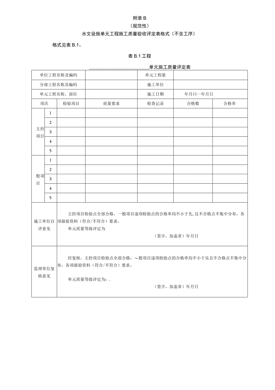 水文设施单元工程施工质量验收评定表格式（含工序）.docx_第3页