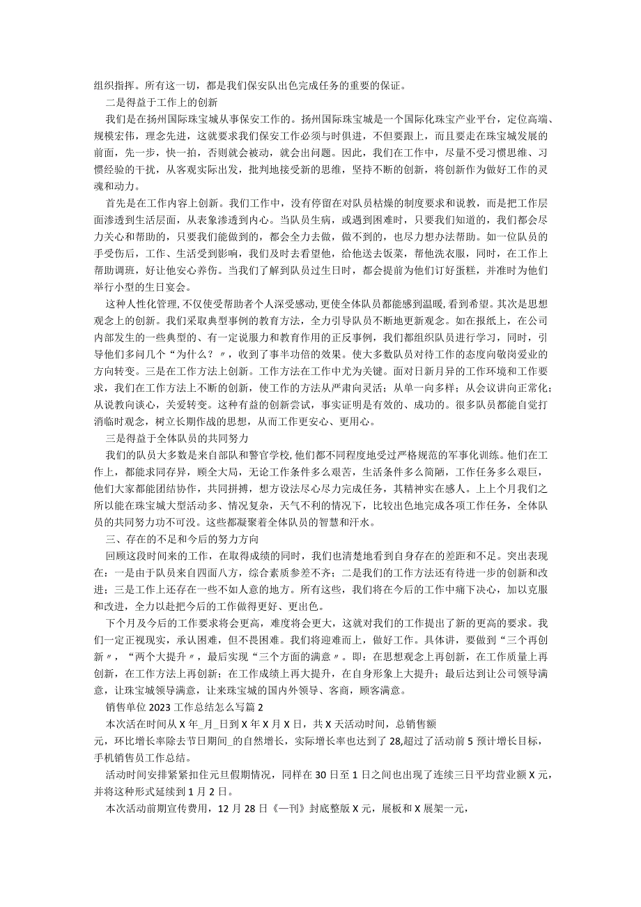 销售单位2023工作总结怎么写5篇.docx_第2页