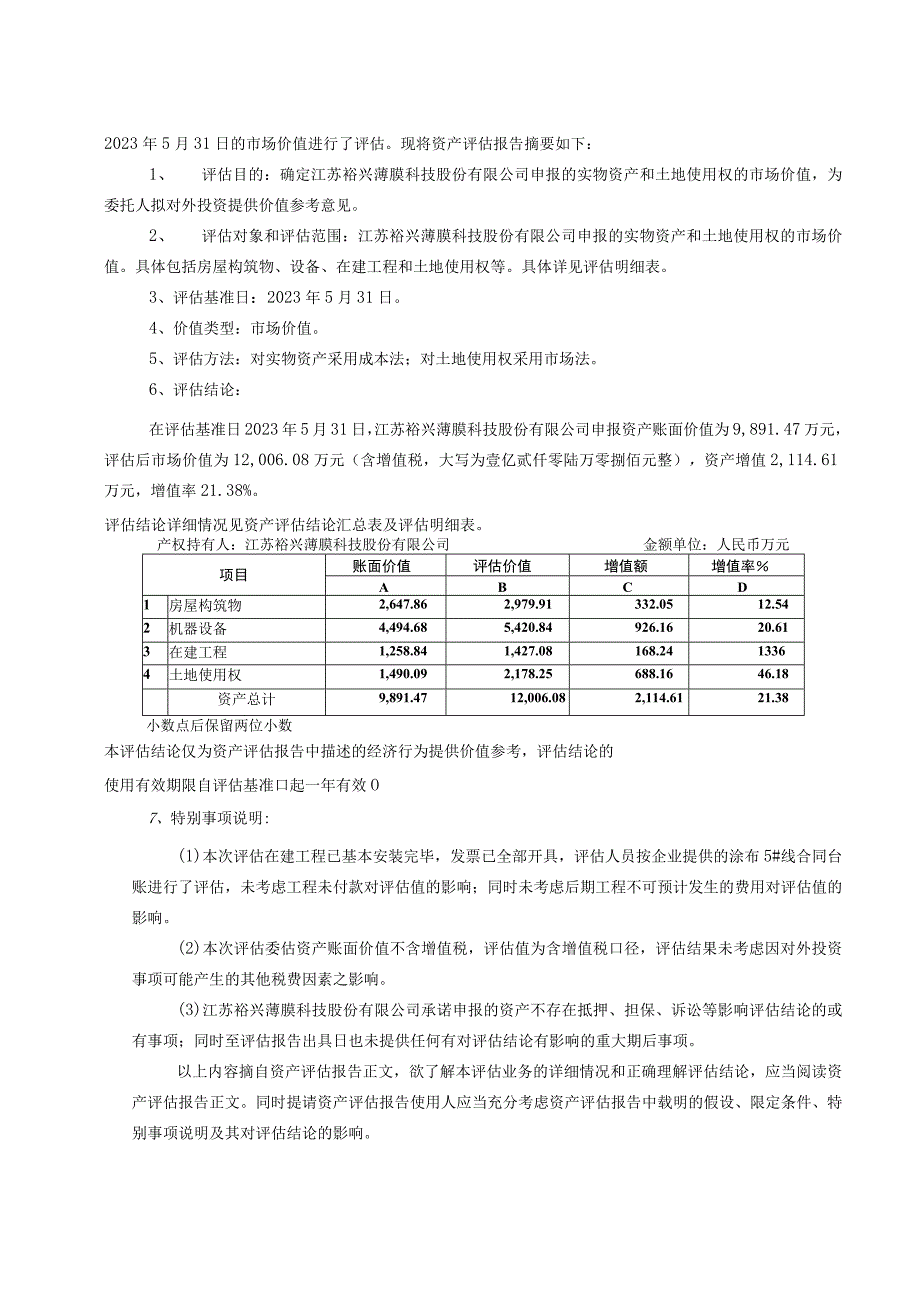 裕兴股份：江苏裕兴薄膜科技股份有限公司拟对外投资涉及资产的资产评估报告.docx_第3页