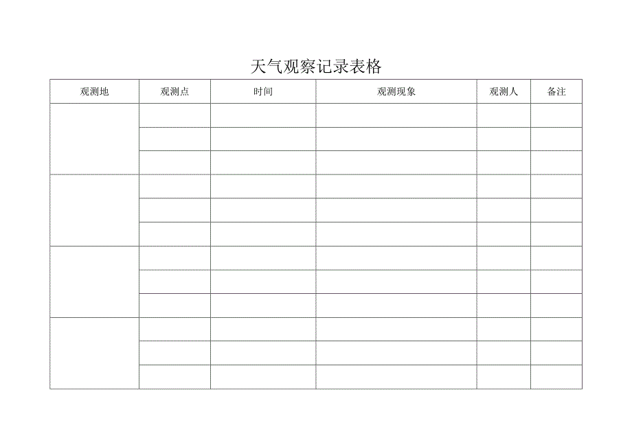 30天天气观察记录表格.docx_第1页