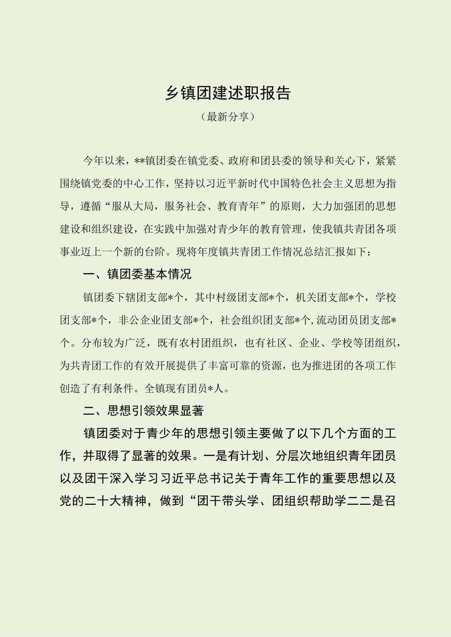 乡镇团建述职报告（最新分享）.docx_第1页