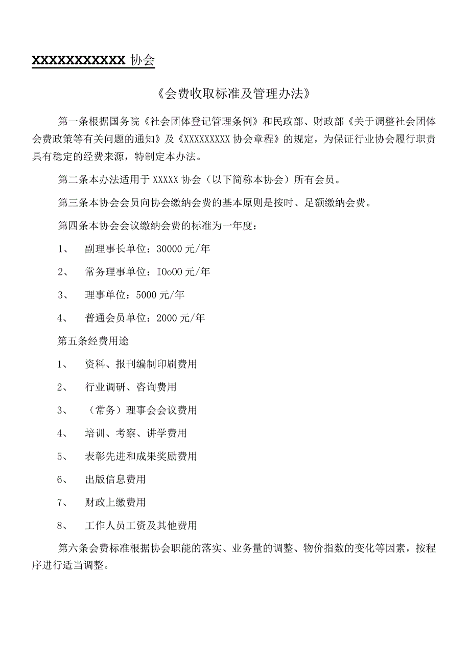 会费收取标准及管理办法.docx_第1页