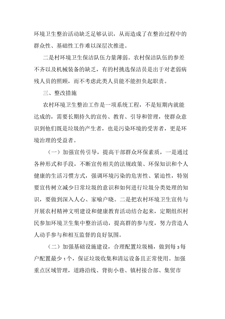 乡镇环境卫生整治情况调研报告.docx_第2页