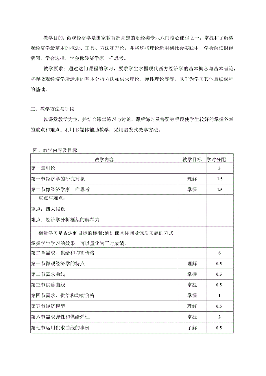 《微观经济学》课程教学大纲.docx_第2页