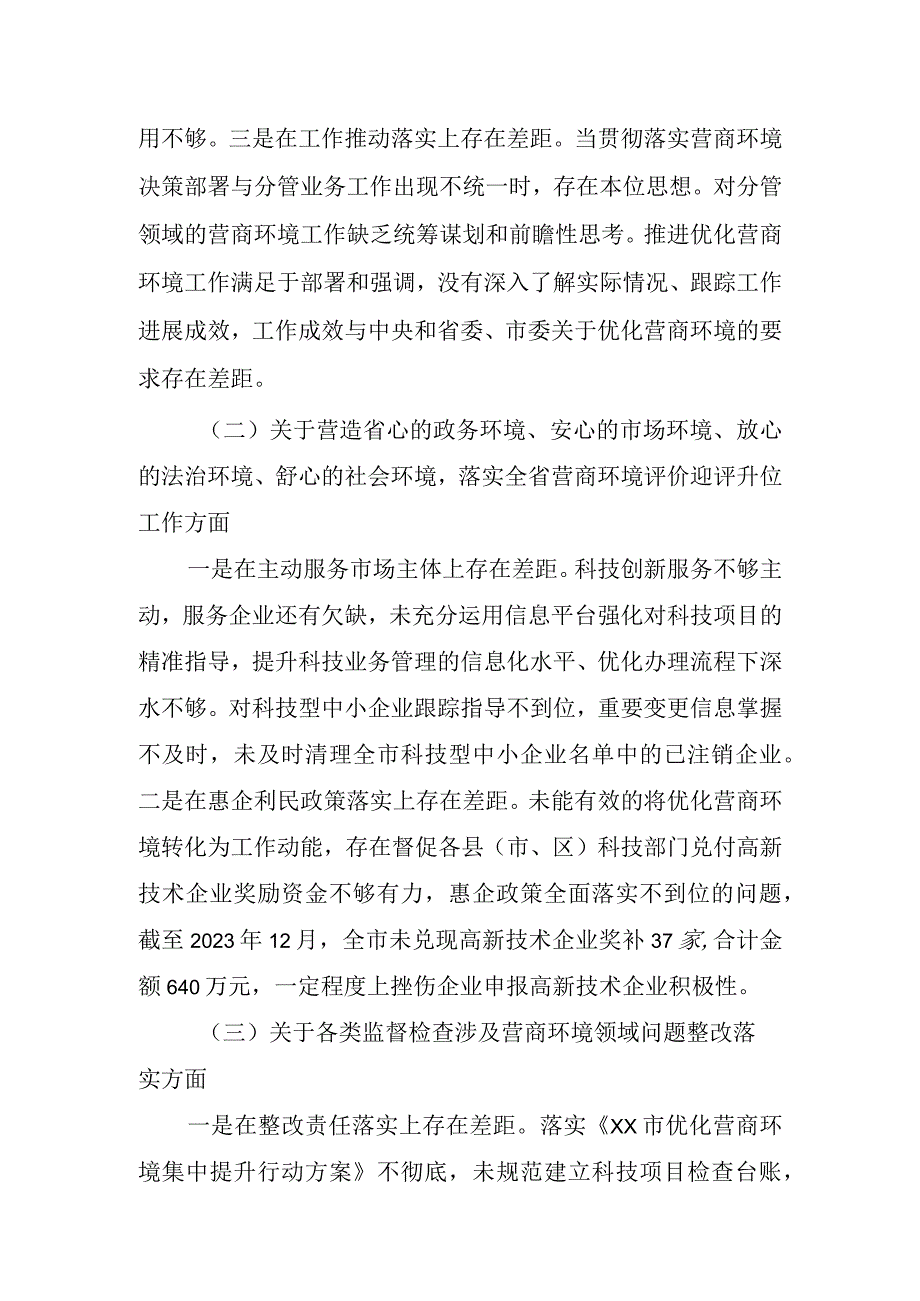 优化营商环境专项巡察整改专题民主生活会对照检查材料.docx_第2页