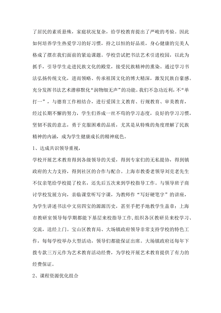 大场中心小学申报上海市艺术教育特色学校自查报告.docx_第2页