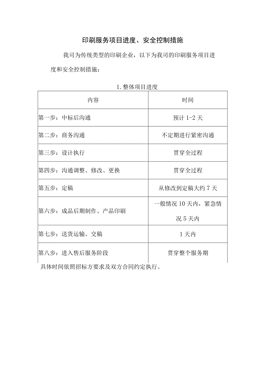 印刷服务项目进度、安全控制措施.docx_第1页