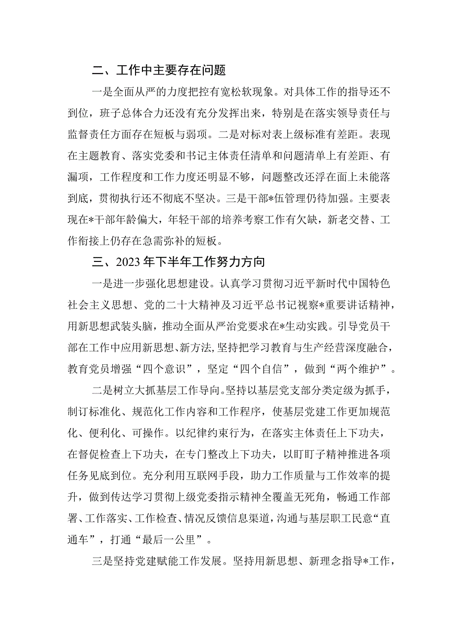 国企党委2023年上半年落实全面从严治党主体责任情况自查报告.docx_第3页