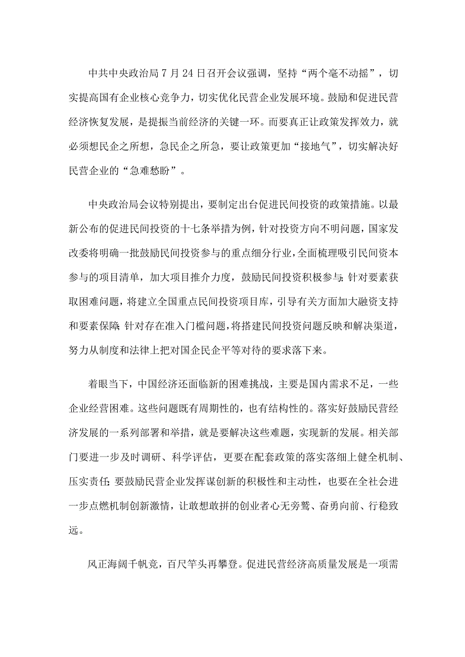 学习宣贯《促进民营经济发展壮大的意见》发言稿.docx_第2页