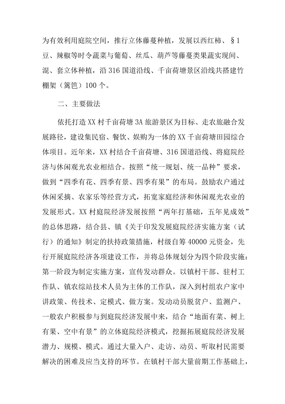 有关于某村庭院经济发展报告.docx_第2页