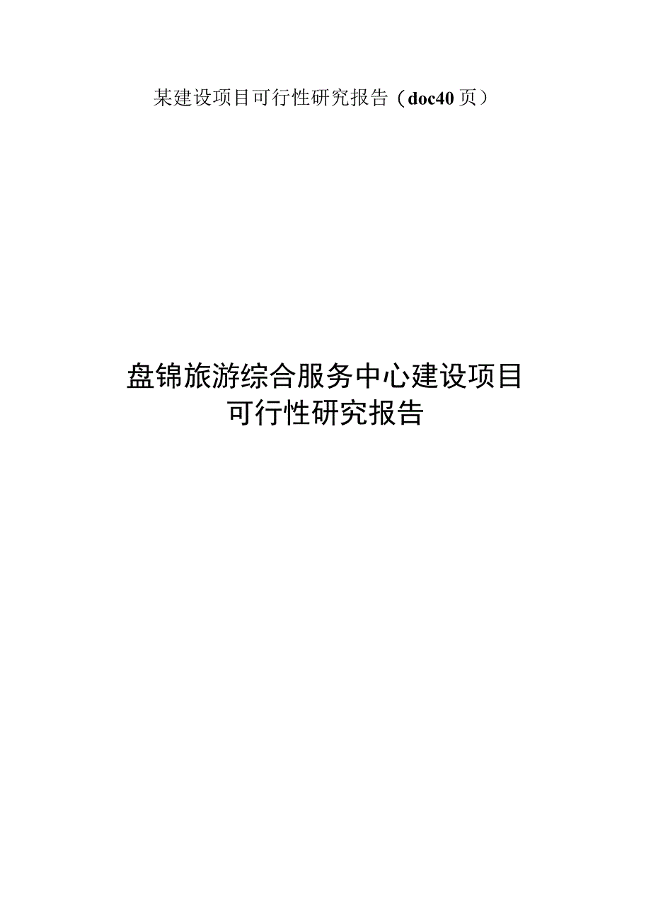 某建设项目可行性研究报告(doc 40页).docx_第1页