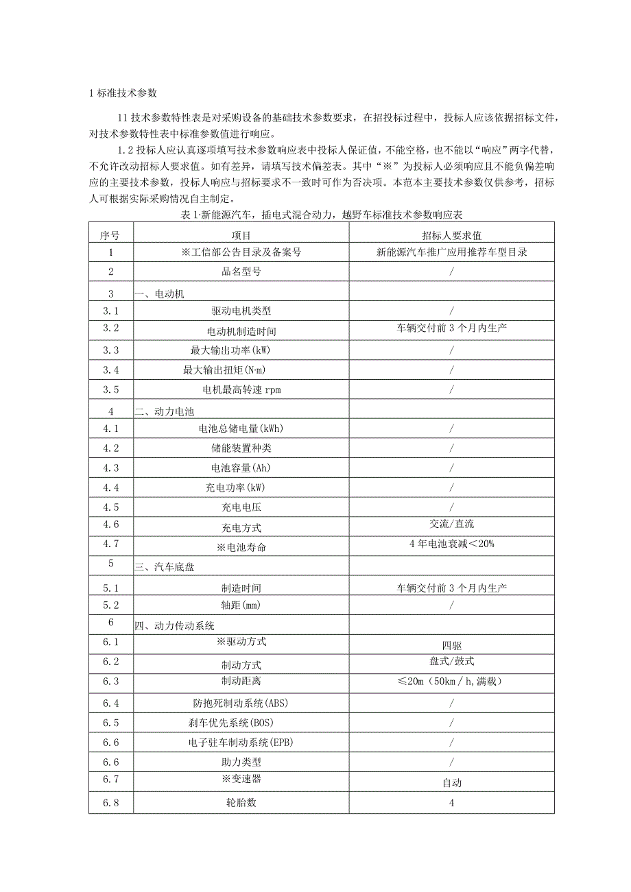 标准 技术范本（专用部分新能源汽车插电式混合动力越野车）.docx_第3页