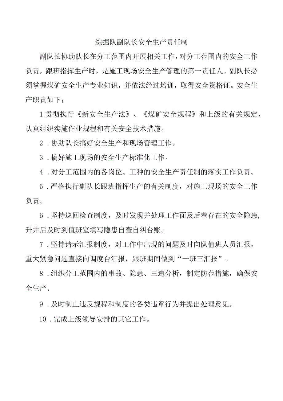 综掘队副队长安全生产责任制.docx_第1页