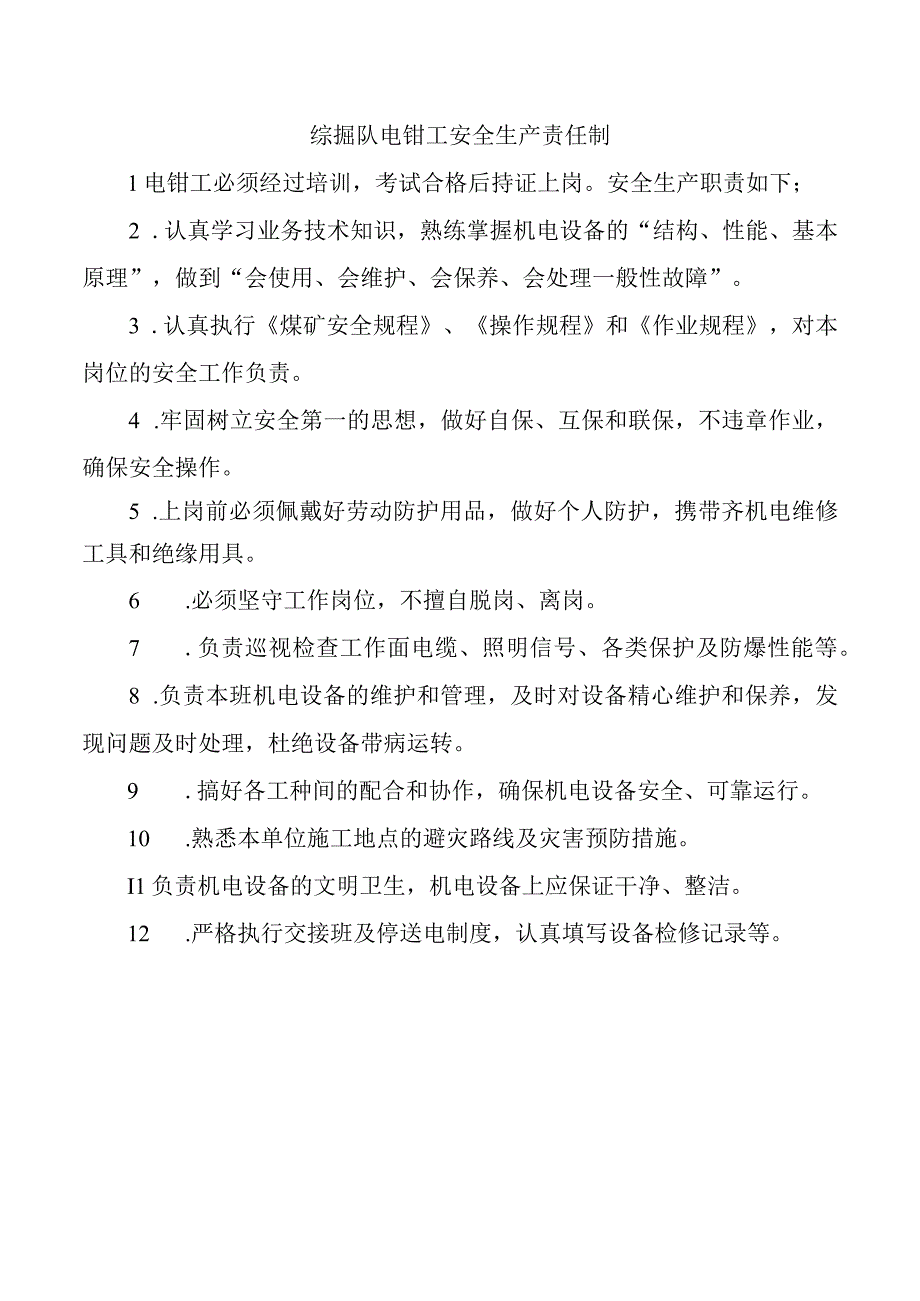 综掘队电钳工安全生产责任制.docx_第1页