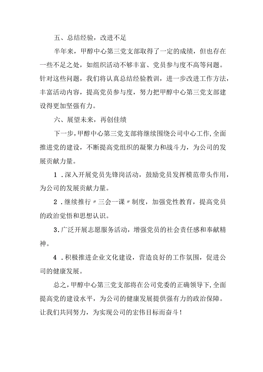 甲醇中心第三党支部半年工作总结.docx_第3页