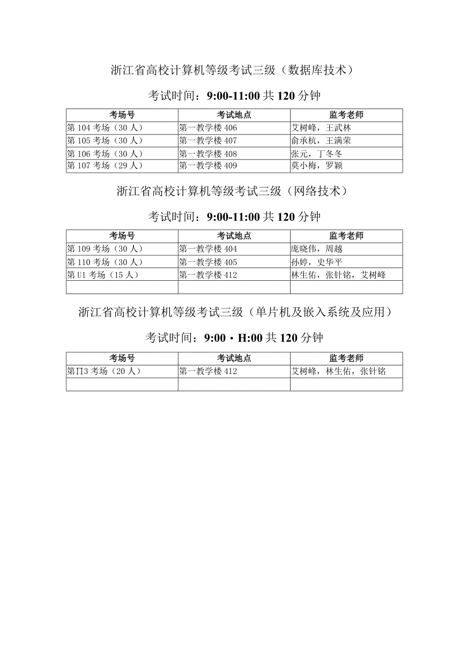 浙江省高校计算机等级考试三级数据库技术考试时间900-1100共120分钟.docx_第1页