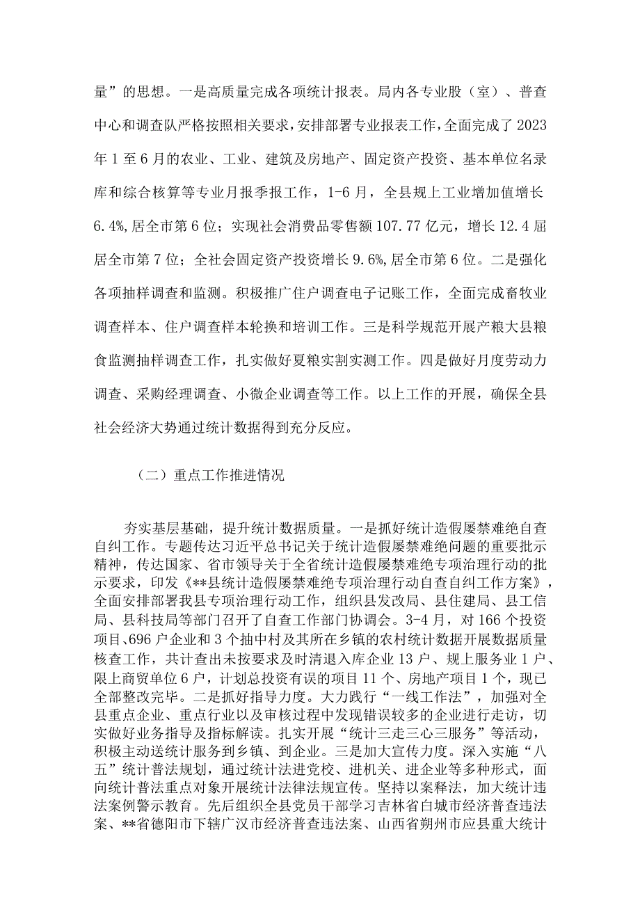 统计局关于2023年上半年工作总结和下半年计划的报告.docx_第3页