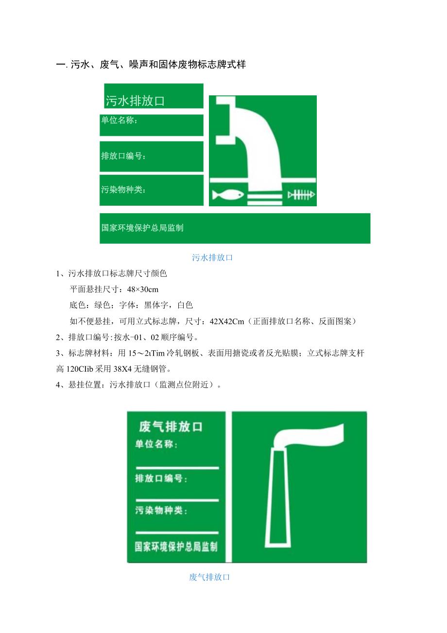 污水、废气、噪声排污口标志牌式样.docx_第1页