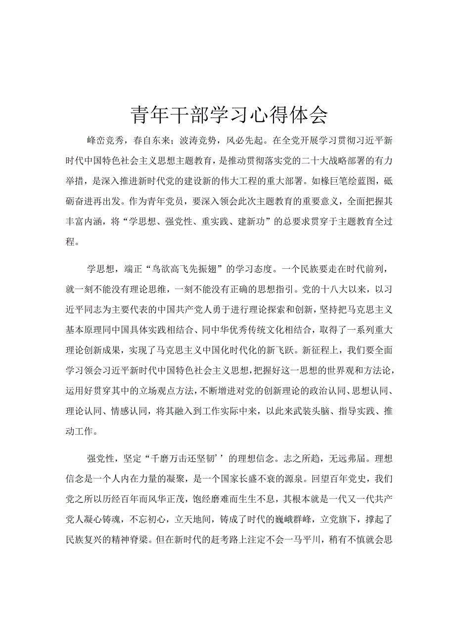 青年干部学习心得体会.docx_第1页