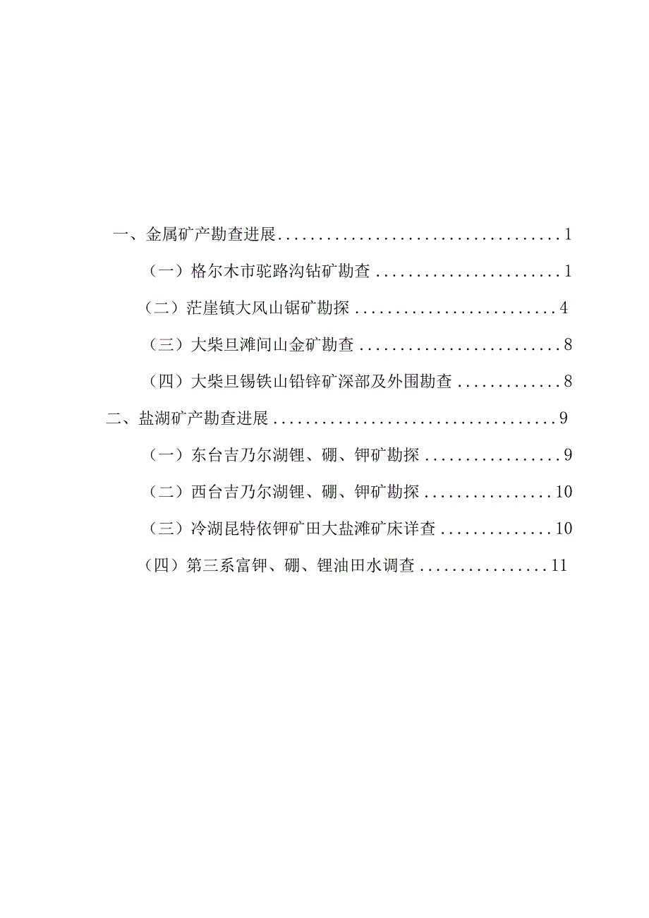 青海省海西州境内主要地勘项目勘查进展情况.docx_第2页