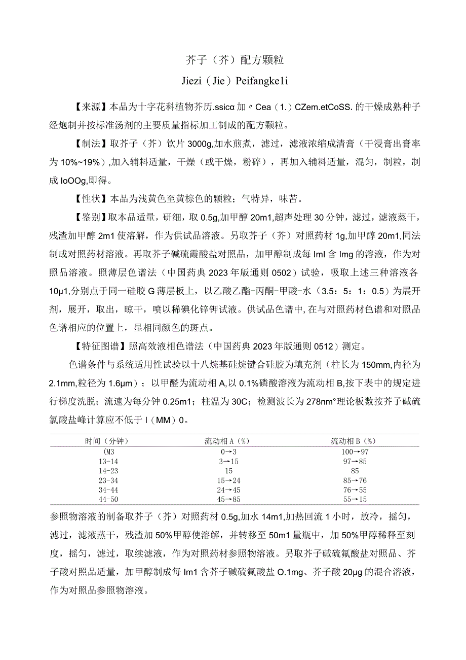 黑龙江省中药芥子芥配方颗粒.docx_第1页