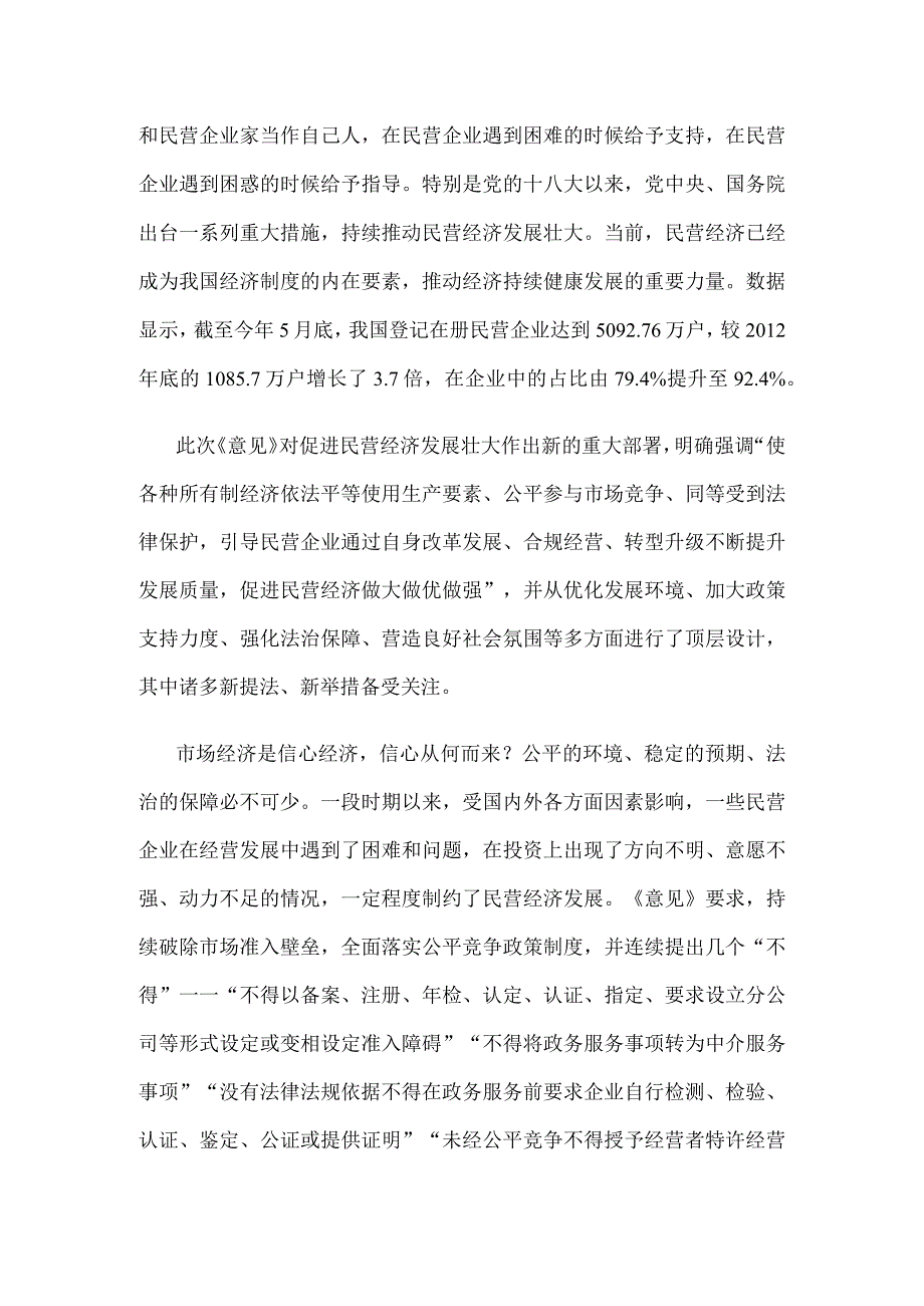 贯彻落实《关于促进民营经济发展壮大的意见》座谈发言材料.docx_第2页