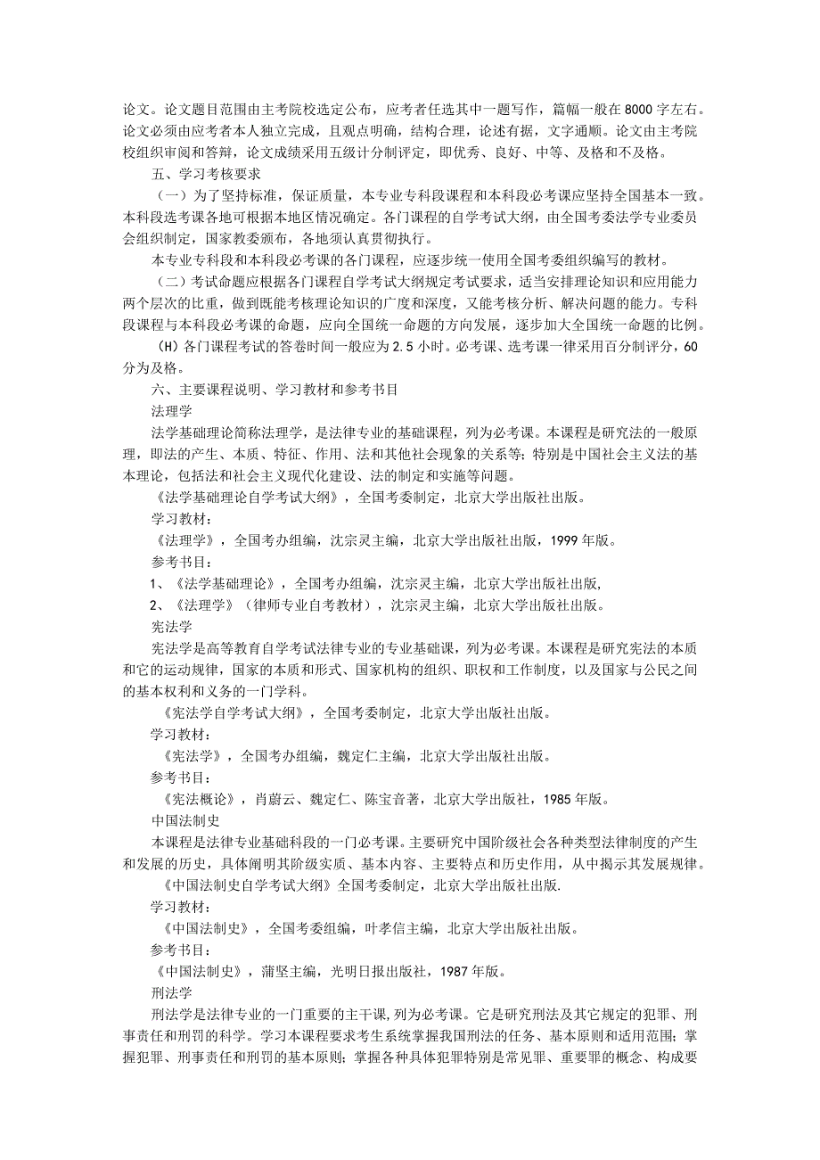 高等教育自学考试法律专业本科考试计划.docx_第3页