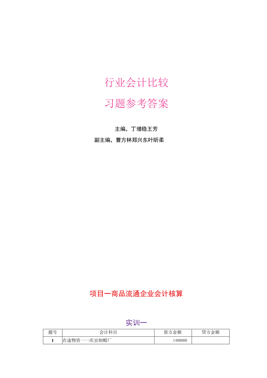 高教社2023丁增稳行业会计比较习题答案.docx_第1页