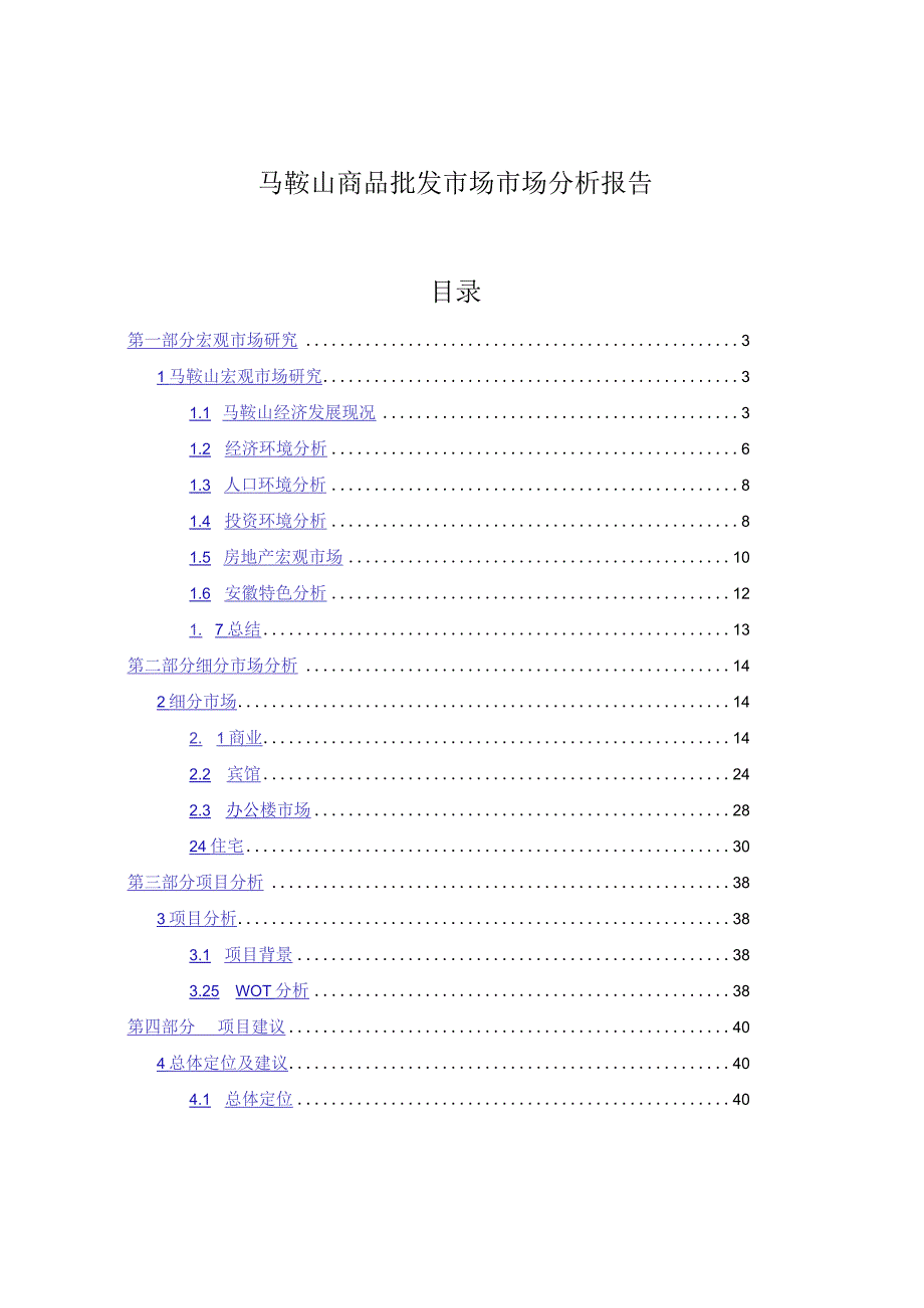 马鞍山商品批发市场市场分析报告.docx_第1页