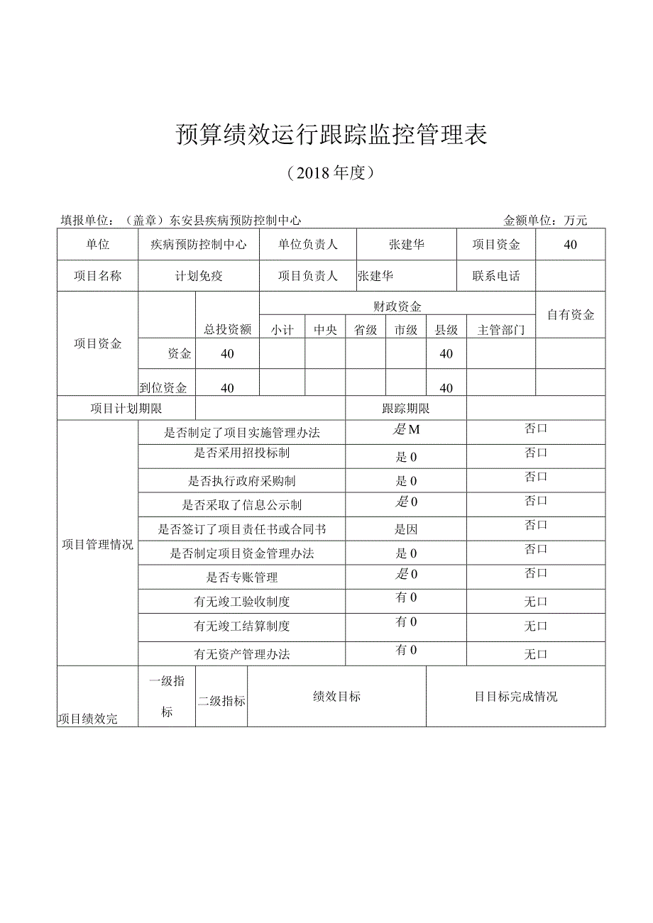 预算绩效运行跟踪监控管理表.docx_第1页