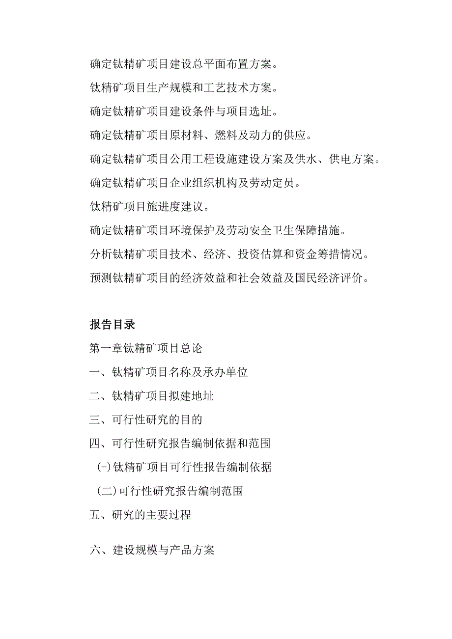 钛精矿项目可行性研究报告编制纲要.docx_第2页