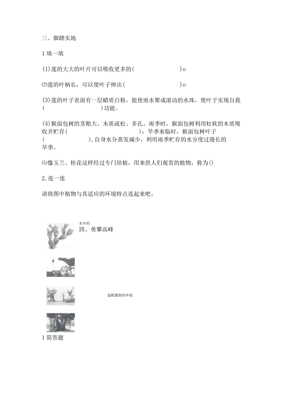 青岛版科学四年级下册第四单元测试题含答案.docx_第3页