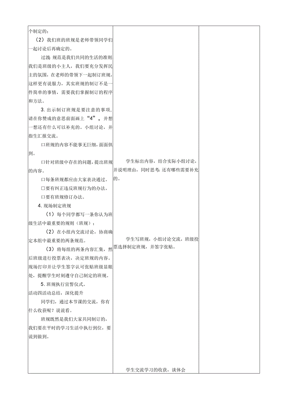 部编版道德与法治四年级上册第二课《我们的班规我们订》第1课时教案.docx_第3页