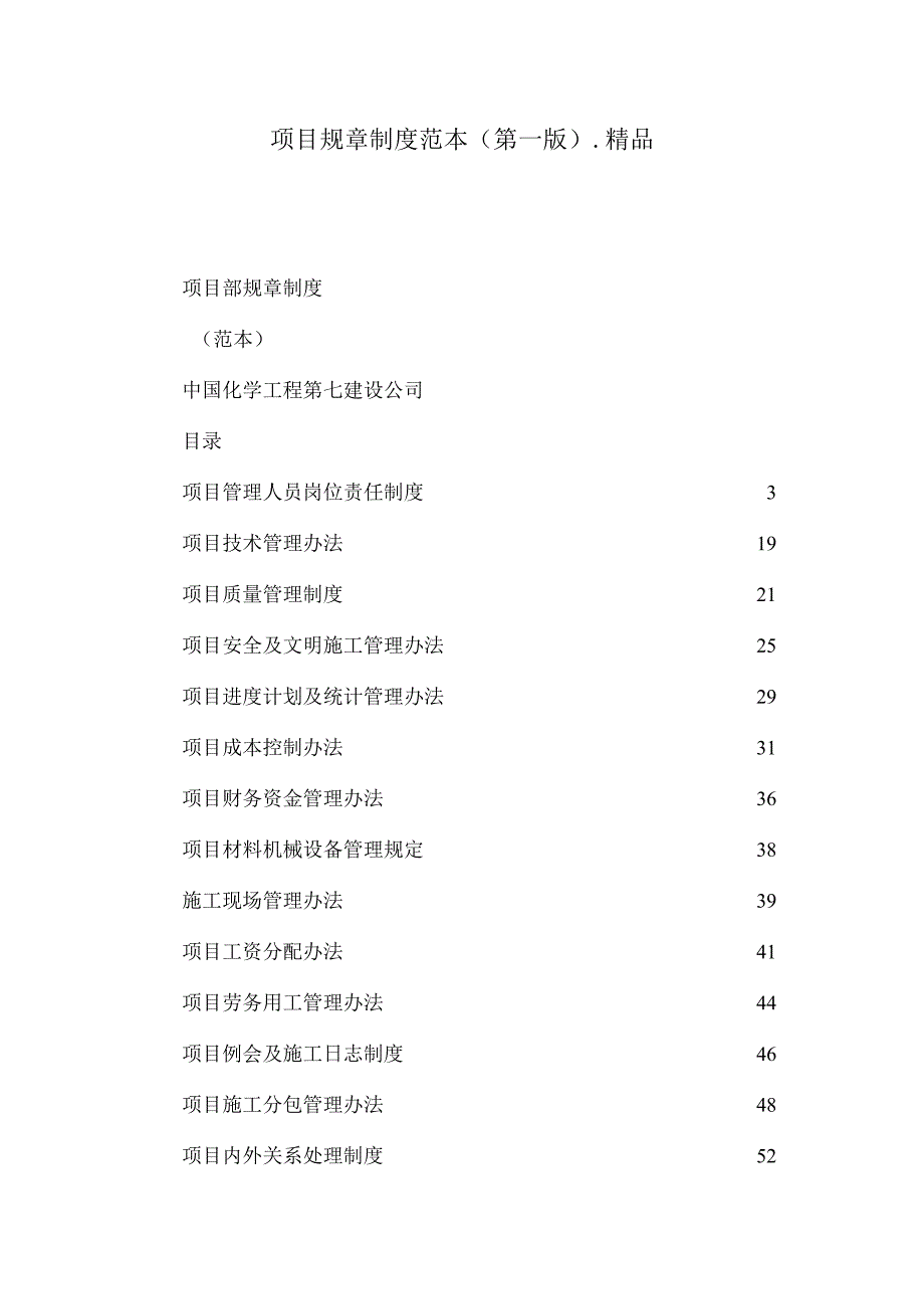 项目规章制度范本第一版精品.docx_第1页