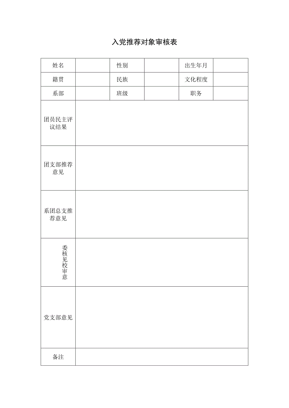 入党推荐对象审核表.docx_第1页