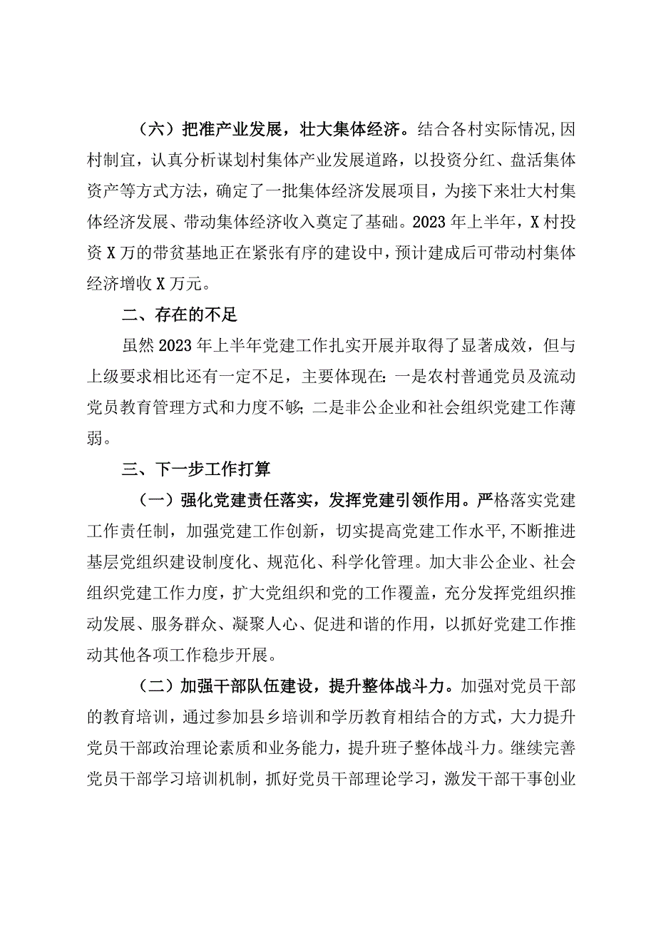 2023年上半年党建工作落实情况及下半年计划.docx_第3页