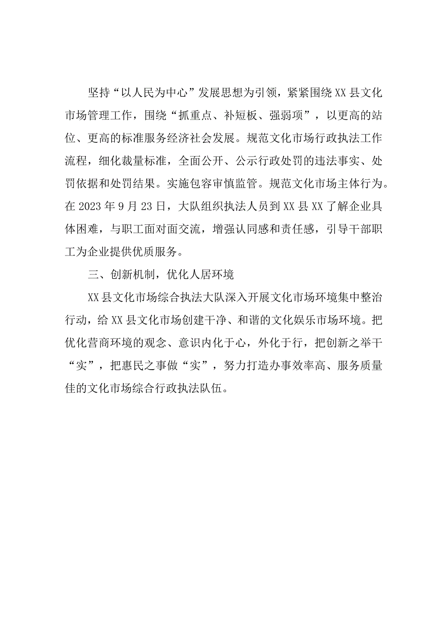 XX县文化市场综合执法大队关于开展优化营商环境护航总结.docx_第2页