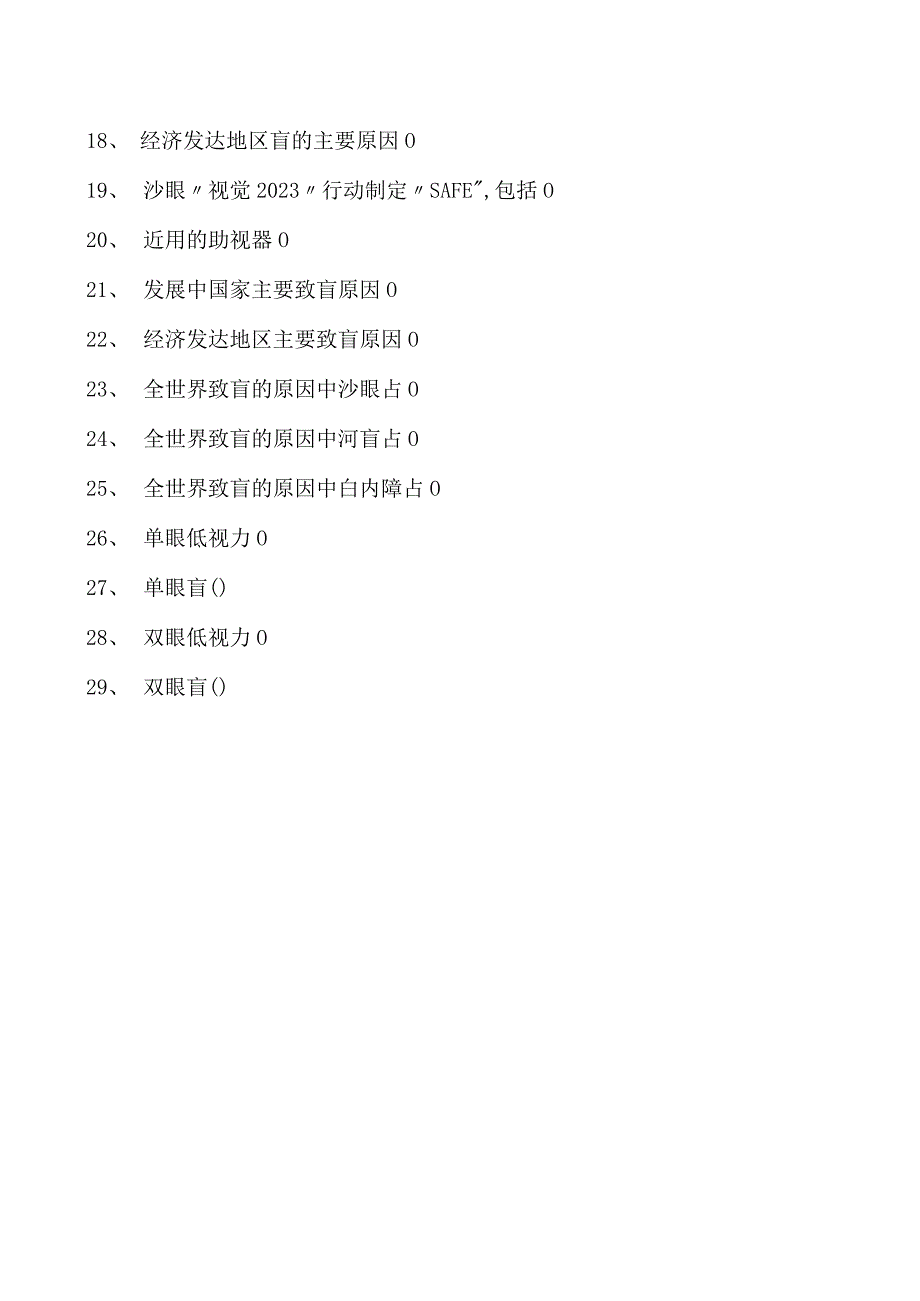 2023眼科住院医师防盲治盲试卷(练习题库).docx_第2页