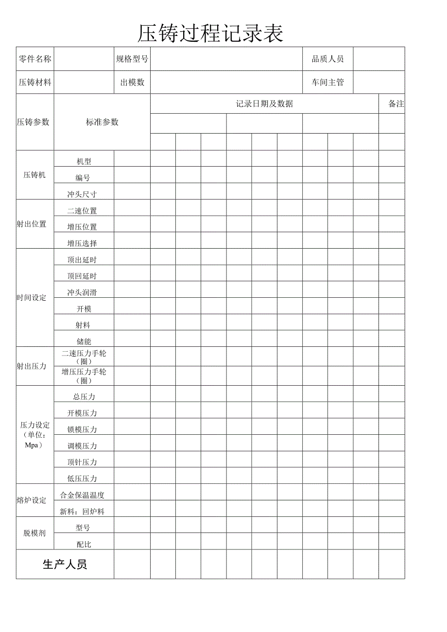 压铸过程监控记录表.docx_第1页